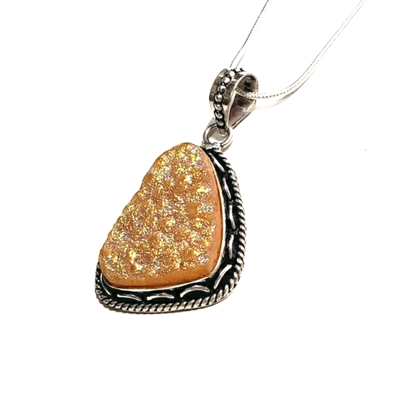 Sunflower Yellow Gold Sparkle Druzy Gemstones - Picture 6 of 12